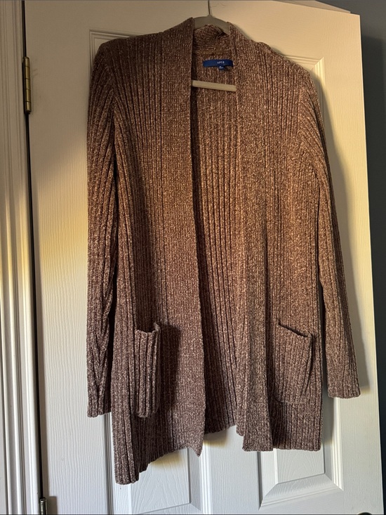 Apt. 9 Sweaters - Apt. 9 Open-Front Ribbed Cardigan in Brown